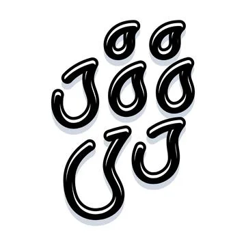 Black letter j pattern typography design Stock Illustration