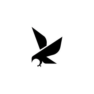 Black letter K flying eagle logo concept. Vector illustration Stock Illustration