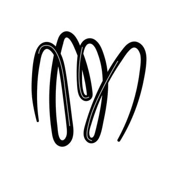Black letter m calligraphic loop drawing element Illustrazione stock