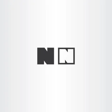 Black letter n icon vector element sign Illustrazione stock