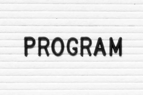Black letter in word program on white felt board background Foto stock