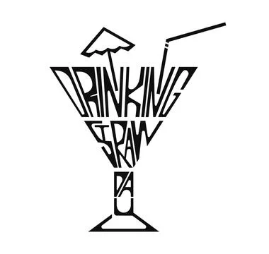 Black lettering background on Drinking Straw Day. Hand drawn words are insc.. Stock Illustration