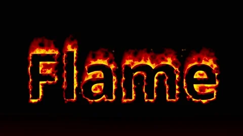 The black letters of the word FLAMEburn Stock-Footage 235854522