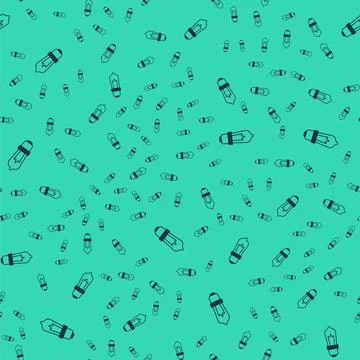 Black Light bulb with concept of idea icon isolated seamless pattern on green Stock Illustration
