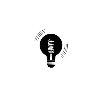 Black light bulb Icon Stock Illustration