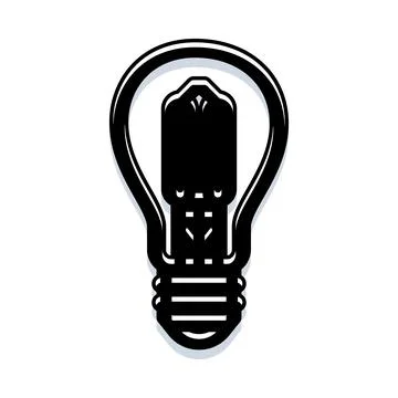 Black light bulb icon representing idea and creativity Stock Illustration
