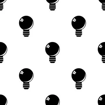 Black light bulb pattern seamless vector Stock Illustration