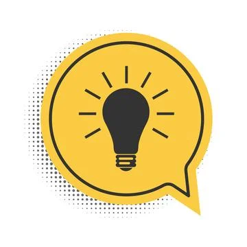 Black Light bulb with rays shine icon isolated on white background. Energy and Illustrazione stock