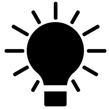 Black light bulb space for text vector icon. Stock Illustration