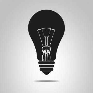 Black light bulb - vector illustration. Stock Illustration