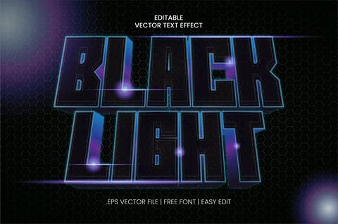 BLACK LIGHT TEXT EFFECT Stock Illustration