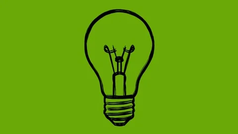 Black lightbulb icon line boil effect animation Stockbeeldmateriaal 341878121