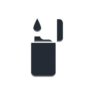 Black Lighter icon isolated on white background.  Vector 스톡 일러스트