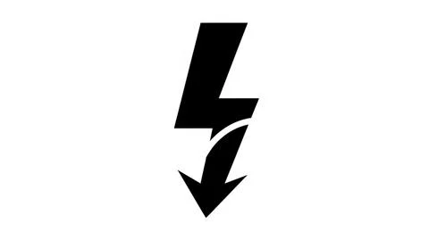Black lightning bolt with downward arrow Stock Illustration