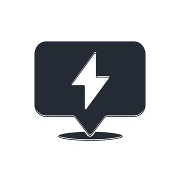 Black Lightning bolt icon isolated on white background. Flash icon. Charge .. Stock Illustration
