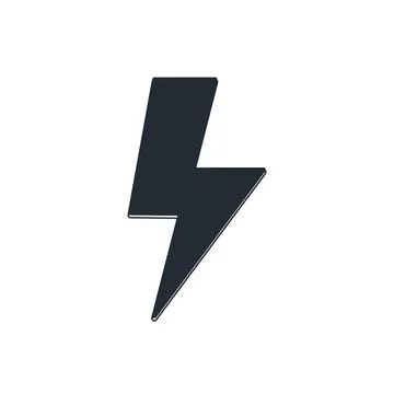 Black Lightning bolt icon isolated on white background. Flash sign. Charge .. Stock Illustration