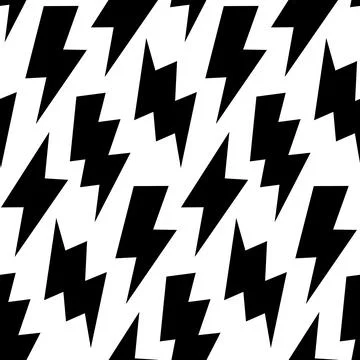 Black lightning bolts seamless pattern. Thunderbolts repeating background. Storm Illustrazione stock