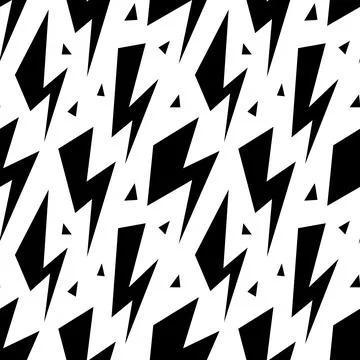 Black lightning bolts seamless pattern. Thunderbolts repeating background. Storm Illustrazione stock