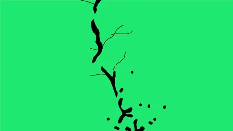Black lightning cartoon effect animation on green screen Stock Footage 273273997