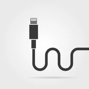 Black lightning connector with shadow Stock Illustration