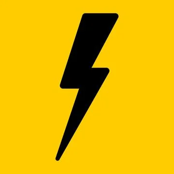 Black lightning on a yellow background. Vector illustration Stock Illustration
