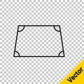 Black line Acute trapezoid shape icon isolated on transparent background. Vector Stock Illustration