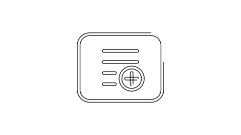 Black line Add to playlist icon isolated on white background. 4K Video motion Stock Footage 156436024