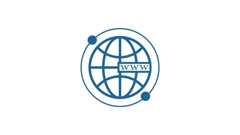 Black line address domain icon, website symbol World globe with letters WWW Stock Footage 258431982
