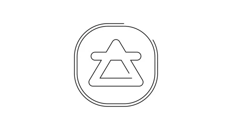 Black line Air element of the symbol alchemy icon isolated on white background Stock Footage 148446707