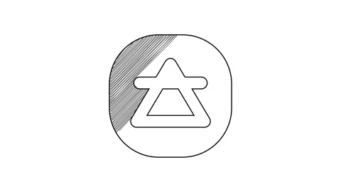 Black line Air element of the symbol alchemy icon isolated on white background Stock Footage 201526265
