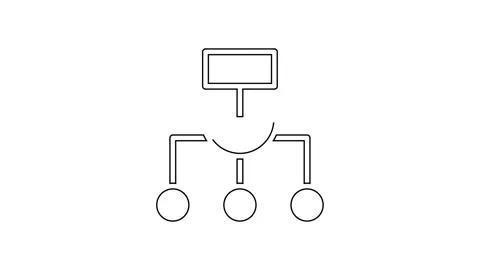 Black line Algorithm icon isolated on white background. Algorithm symbol design Stock Footage 159349917