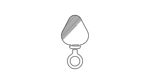Black line Anal plug icon isolated on white background. Butt plug sign.  Fetish