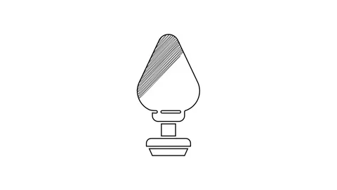 Black line Anal plug icon isolated on white background. Butt plug sign.  Fetish