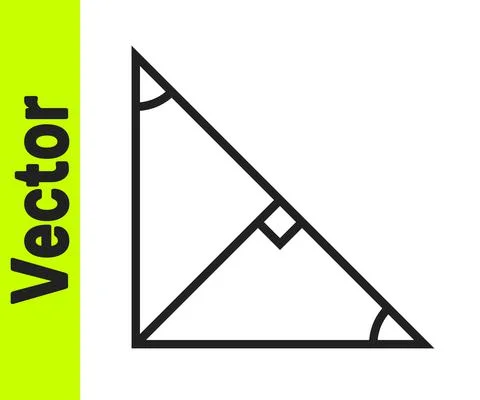 Black line Angle bisector of a triangle icon isolated on white background Stock Illustration