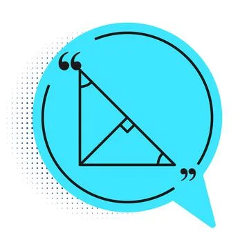 Black line Angle bisector of a triangle icon isolated on white background. Blue Stock Illustration