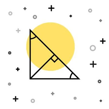 Black line Angle bisector of a triangle icon isolated on white background Stock Illustration
