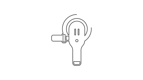 Black line Angle grinder icon isolated on white background. 4K Video motion Stock Footage 160292419