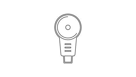 Black line Angle grinder icon isolated on white background. 4K Video motion Stock Footage 160292464