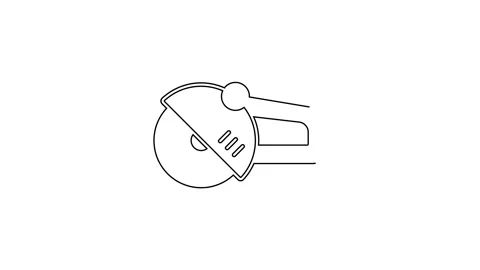 Black line Angle grinder icon isolated on white background. 4K Video motion Stock Footage 160292472