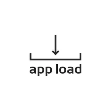 Black line app loading logo Stock Illustration