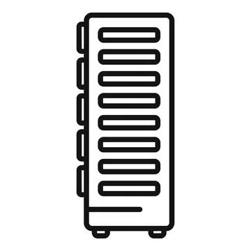 Black line art drawing of a server rack Illustrazione stock