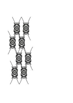 Black Line Art Lattice Pattern on Plain White Background Stock Illustration