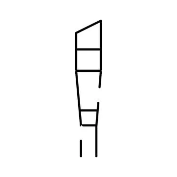 Black line art simple geometric vertical shape Stockillustratie