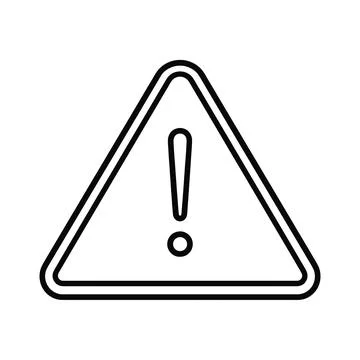 Black Line Art Triangle Exclamation Warning Sign Vector Icon 스톡 일러스트