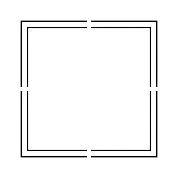 Black line art of two open book pages side by side on white background Stock Illustration