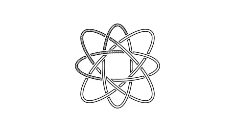 Black line Atom icon isolated on white background. Symbol of science, education Stock Footage 201466083