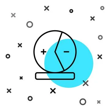 Black line Atom icon isolated on white background. Symbol of science, educa.. 스톡 일러스트