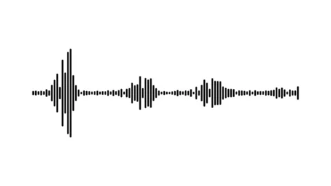Black Line Audio Spectrum Visualizer Podcast Frequency Animation White Screen Stock Footage 341030740