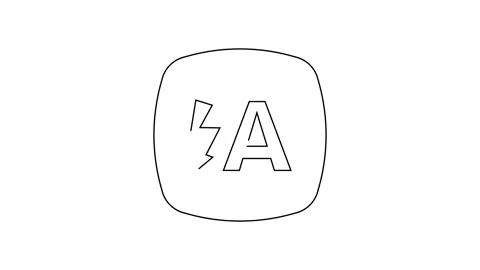 Black line Auto flash icon isolated on white background. Automatic flash. 4K Stock Footage 154739900