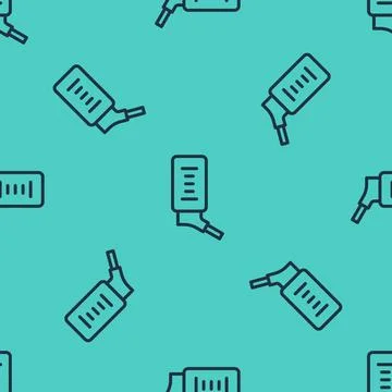 Black line Automatic drinker for small pets icon isolated seamless pattern on Stock Illustration